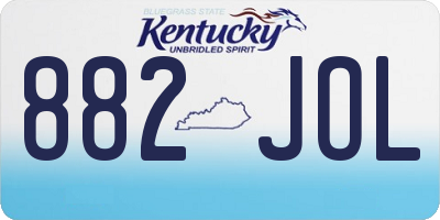 KY license plate 882JOL