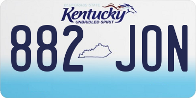 KY license plate 882JON