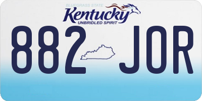 KY license plate 882JOR