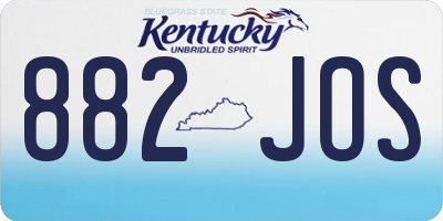 KY license plate 882JOS