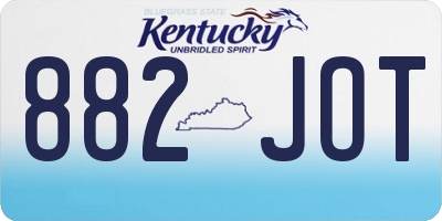 KY license plate 882JOT