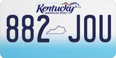 KY license plate 882JOU