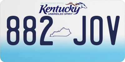 KY license plate 882JOV