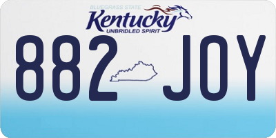 KY license plate 882JOY
