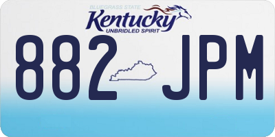 KY license plate 882JPM