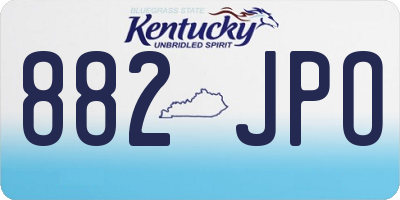 KY license plate 882JPO