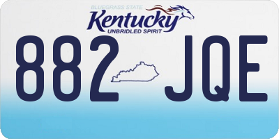 KY license plate 882JQE