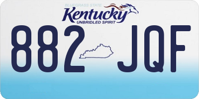 KY license plate 882JQF