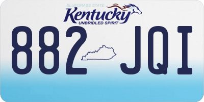 KY license plate 882JQI