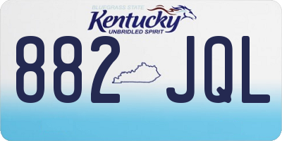 KY license plate 882JQL