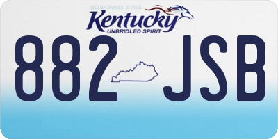 KY license plate 882JSB