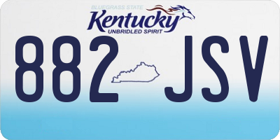 KY license plate 882JSV
