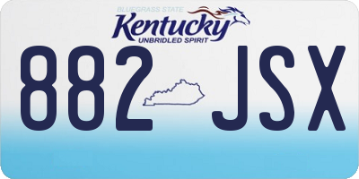 KY license plate 882JSX