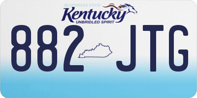 KY license plate 882JTG