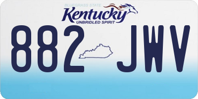KY license plate 882JWV