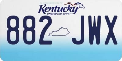 KY license plate 882JWX