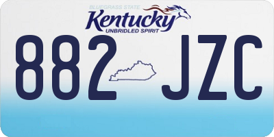 KY license plate 882JZC