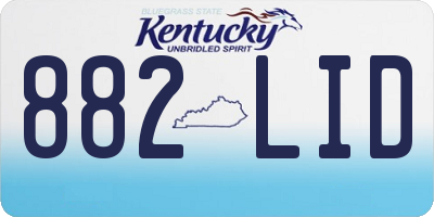 KY license plate 882LID