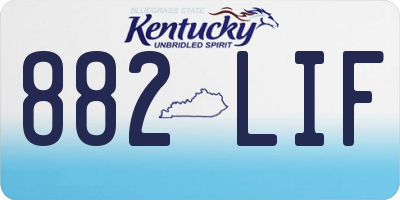 KY license plate 882LIF
