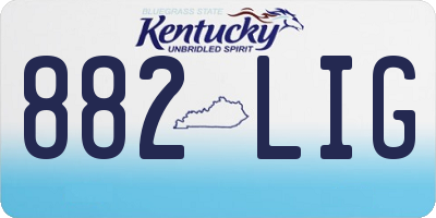 KY license plate 882LIG