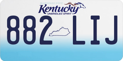 KY license plate 882LIJ