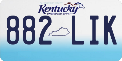 KY license plate 882LIK