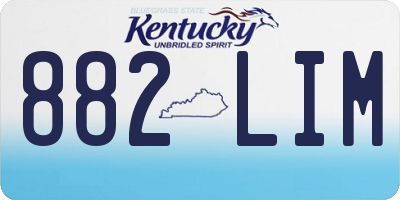 KY license plate 882LIM