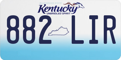 KY license plate 882LIR