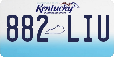 KY license plate 882LIU