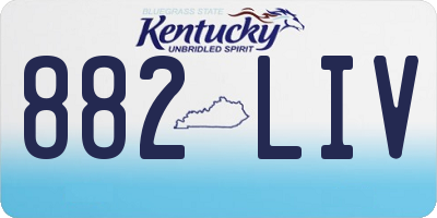 KY license plate 882LIV