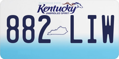 KY license plate 882LIW