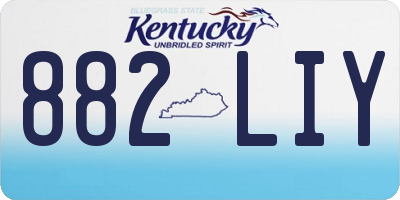 KY license plate 882LIY