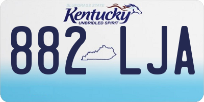 KY license plate 882LJA