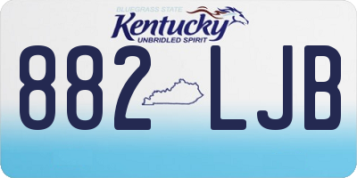 KY license plate 882LJB