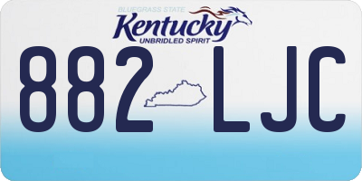 KY license plate 882LJC