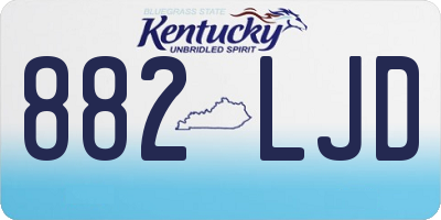 KY license plate 882LJD