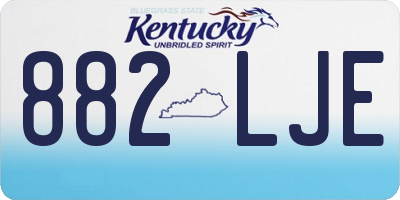 KY license plate 882LJE