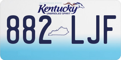 KY license plate 882LJF