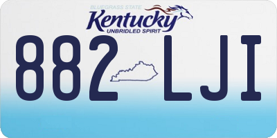 KY license plate 882LJI