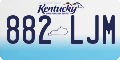 KY license plate 882LJM