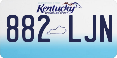 KY license plate 882LJN