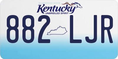 KY license plate 882LJR