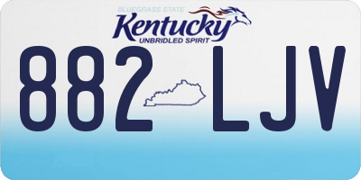 KY license plate 882LJV