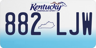 KY license plate 882LJW