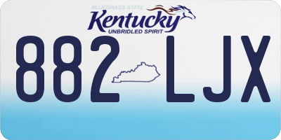 KY license plate 882LJX