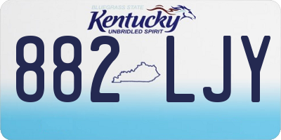 KY license plate 882LJY