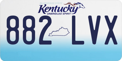 KY license plate 882LVX