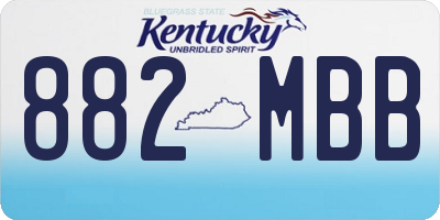KY license plate 882MBB