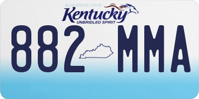 KY license plate 882MMA