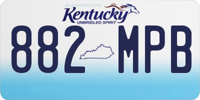 KY license plate 882MPB